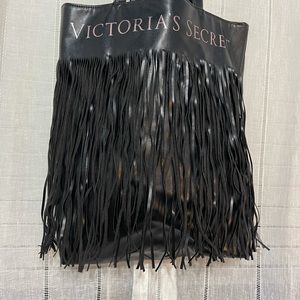 Victoria’s Secret faux leather black fringe bag